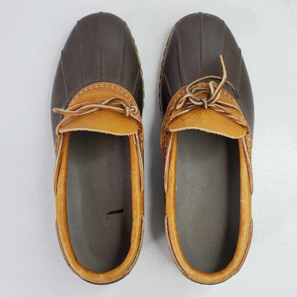LL Bean Boots Men's Size 10 Low Top Moc Duck Boot Made In USA Brown - Picture 4 of 9